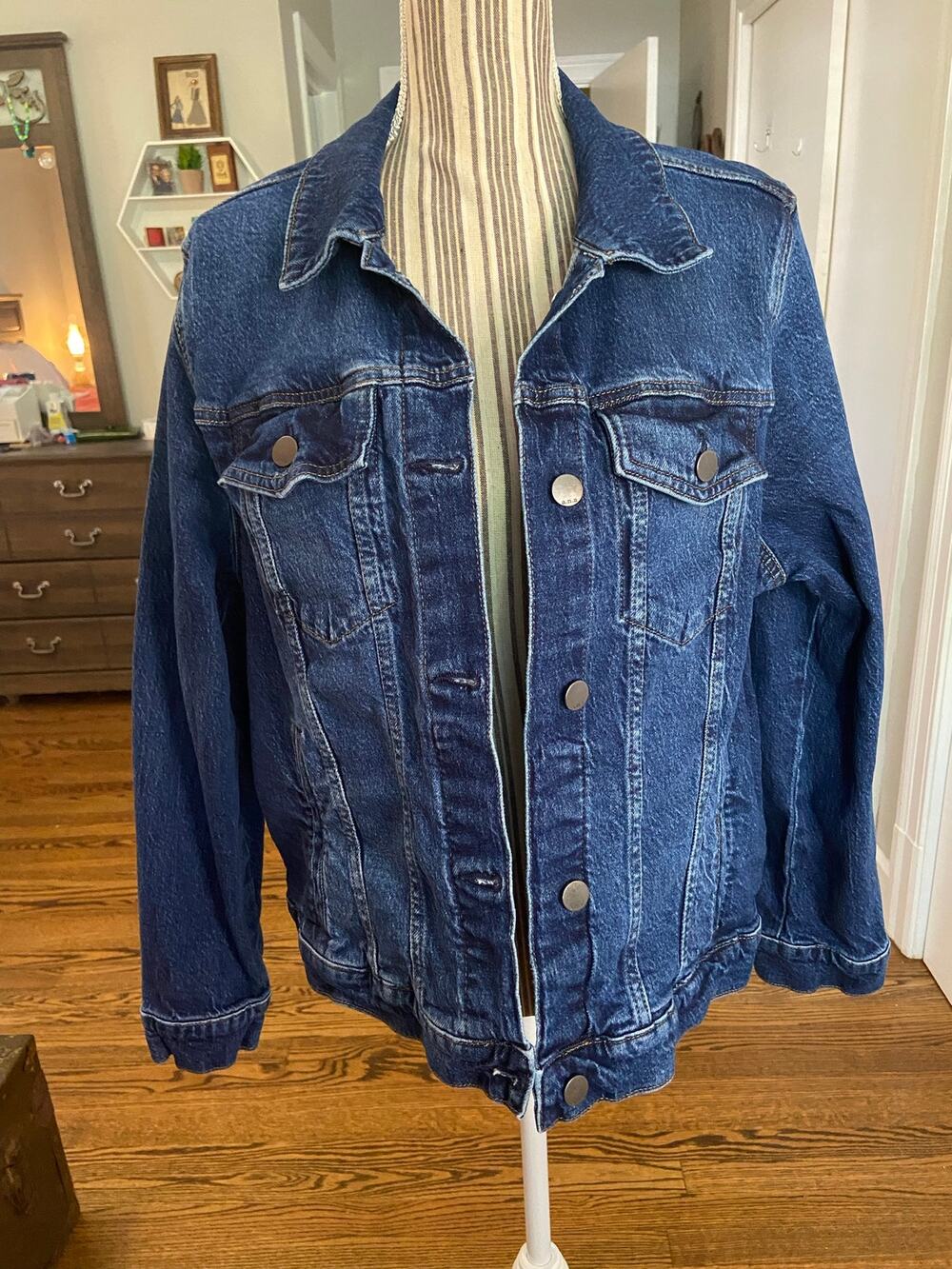 a.n.a  a new approach classic cut dark wash denim jean jacket
